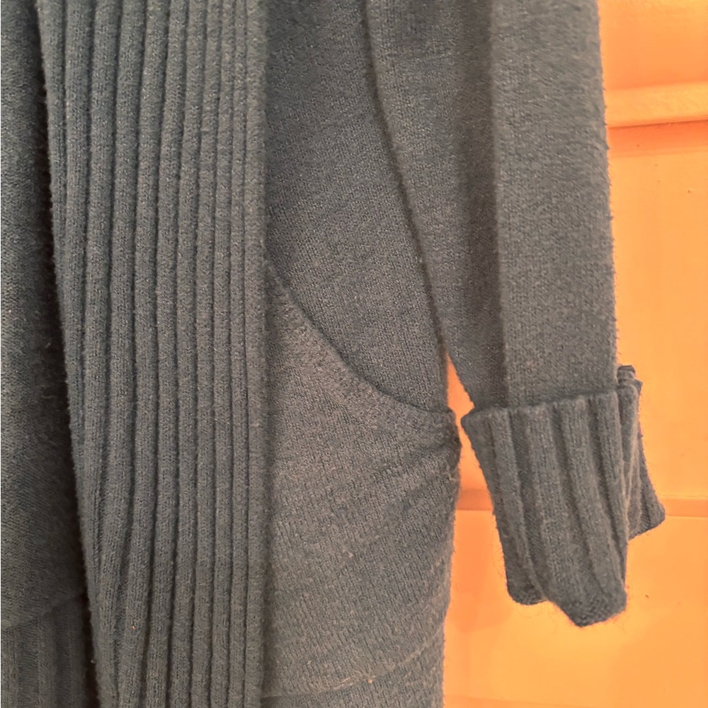 Cyrus Teal Ribbed Cardigan Sweater - Picture 7 of 8
